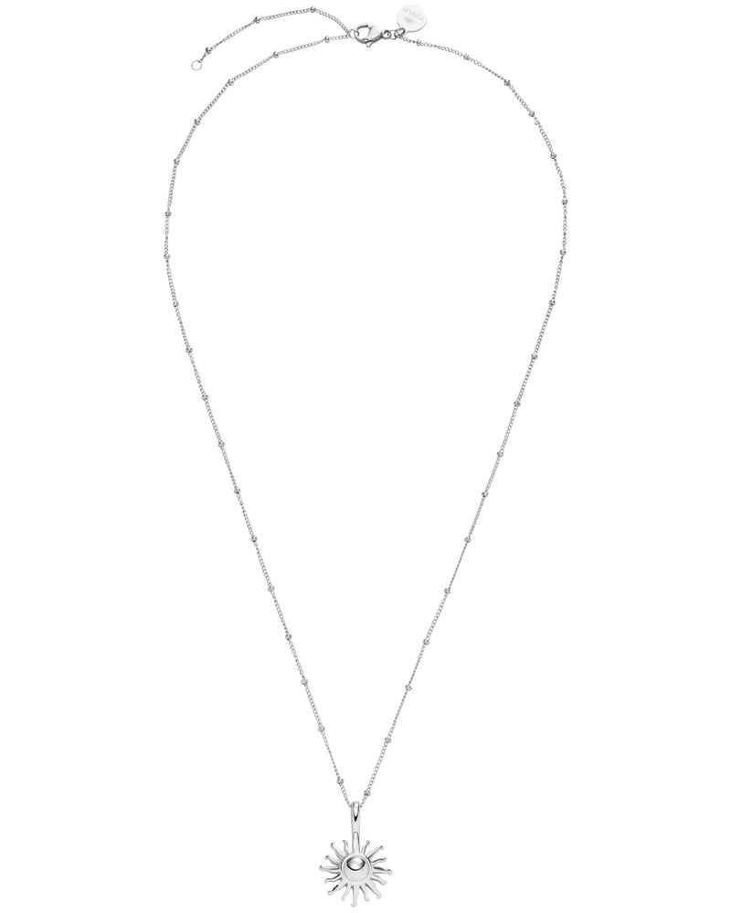 PureleiÂ® Sun Necklace: Waterproof & Adjustable, Chain with sun pendant, 20 to 22 inch adjustable length, 18K Gold plated stainless steel - silver - Image 1